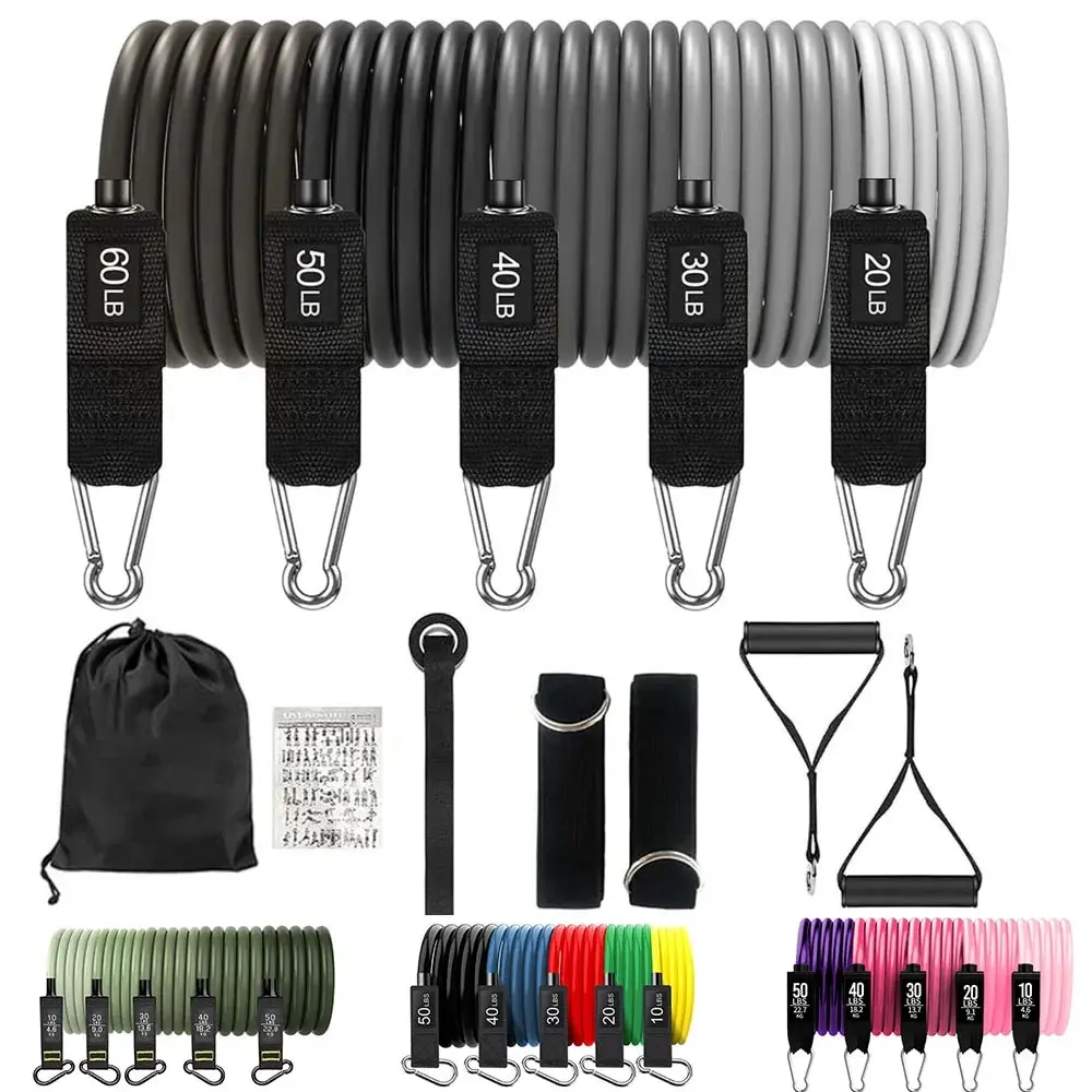 kit portátil de barra y bandas elásticas-Convierte cualquier lugar en tu gimnasio