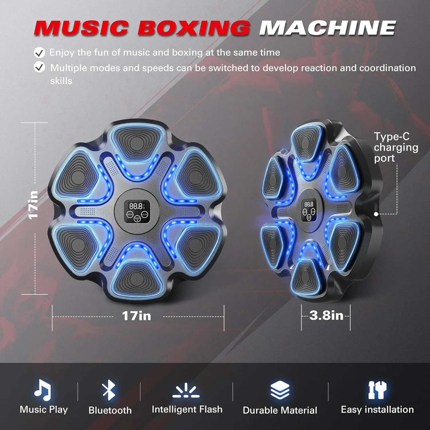 Máquina de Boxeo Inteligente-Entrena, diviértete y mejora tus reflejos desde casa