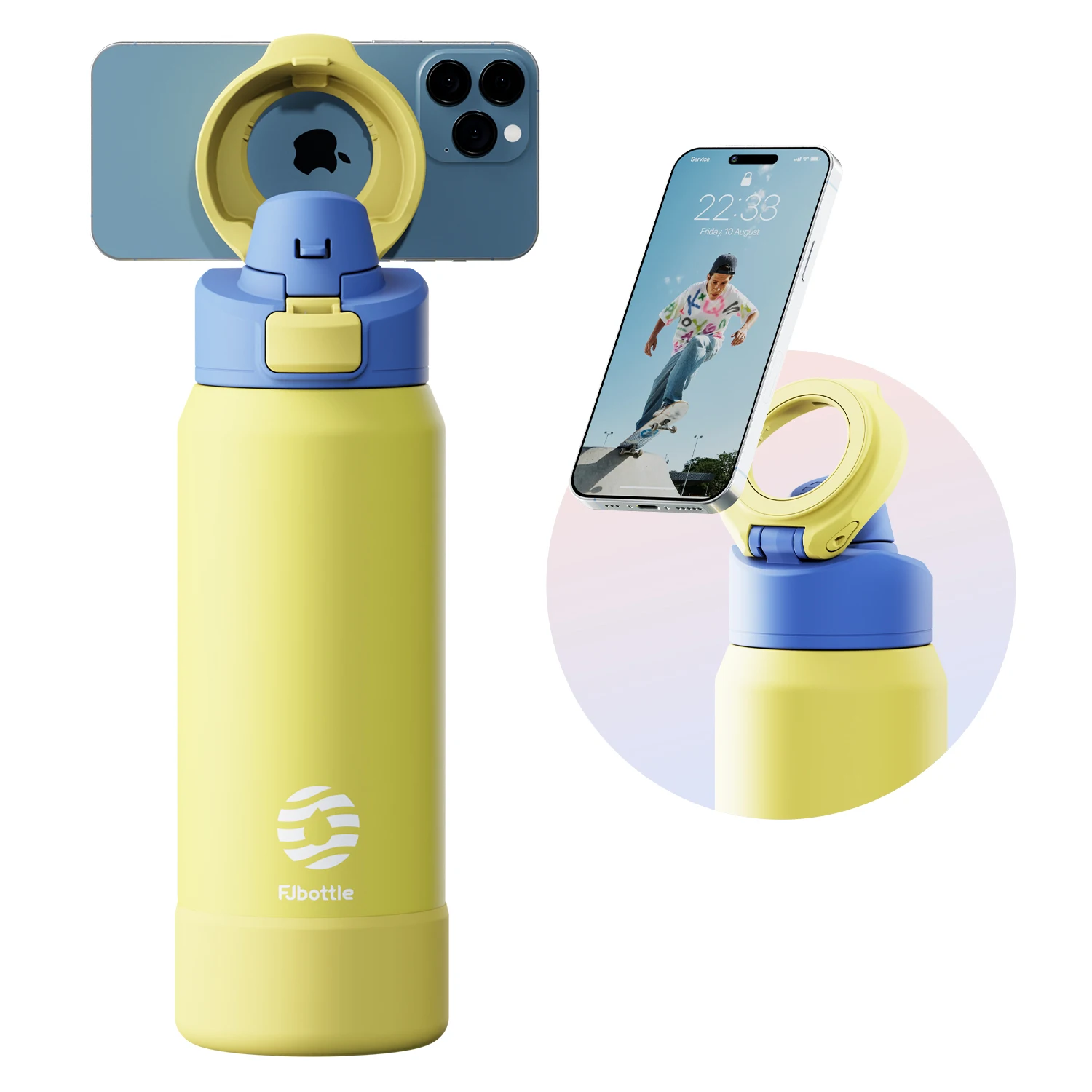 Botella Deportiva Magnética 2 en 1 – Hidratación + Soporte para tu Celular
