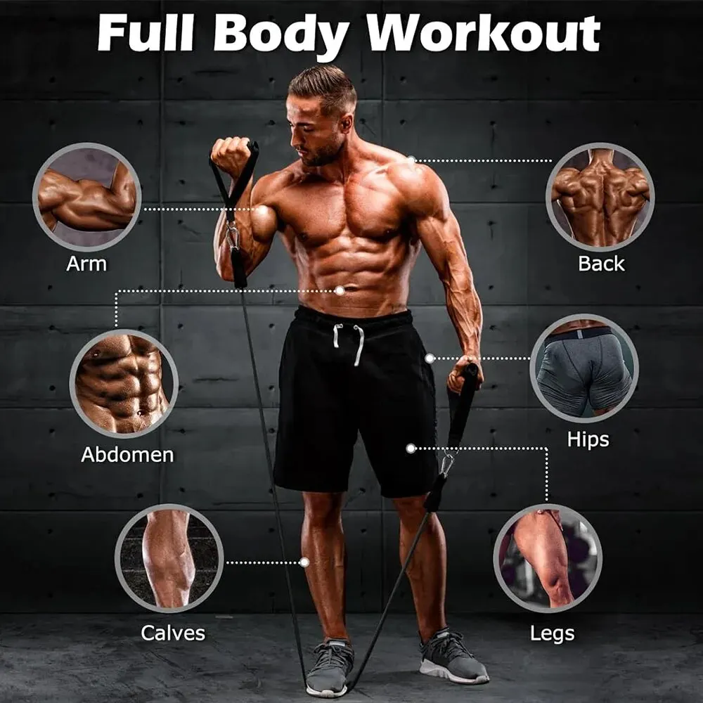 kit portátil de barra y bandas elásticas-Convierte cualquier lugar en tu gimnasio