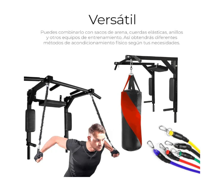 Home Gym Raganet-Barra de Dominadas 8 en 1