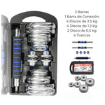 Kit de Mancuernas Ajustables de 20 kg con Barra y Discos