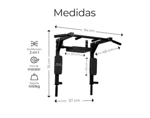 Home Gym Raganet-Barra de Dominadas 8 en 1