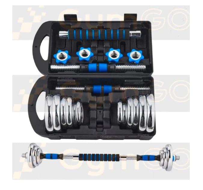 Kit de Mancuernas Ajustables de 20 kg con Barra y Discos